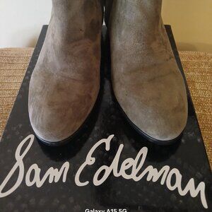 Sam Edelman Suede Taupe Ankle Booties